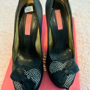 Betsy Johnson heels with sparkle heart